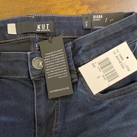 Kut From The Kloth 2 NWT Diana Skinny Jeans Mid Rise Dark Wash New With Tags - Picture 10 of 14